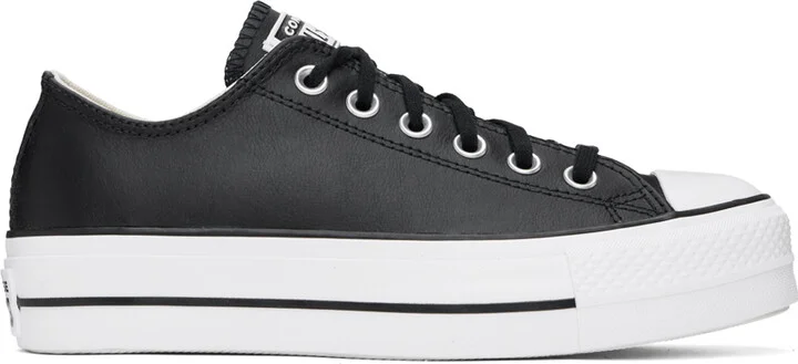Converse Black Chuck Taylor All Star Platform Leather Sneakers