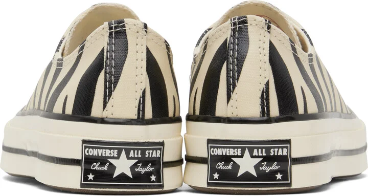 Converse Black & Off-White Chuck 70 Glow-In-The-Dark Zebra Low Top Sneakers - Image 2