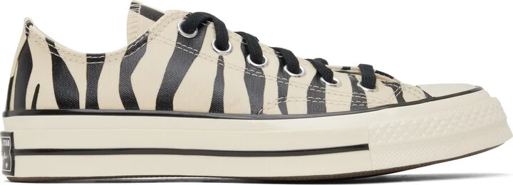 Converse Black & Off-White Chuck 70 Glow-In-The-Dark Zebra Low Top Sneakers