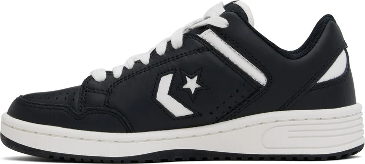 Converse Black & White Weapon Leather Low Top Sneakers - Image 3