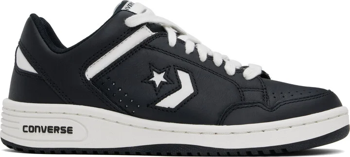 Converse Black & White Weapon Leather Low Top Sneakers