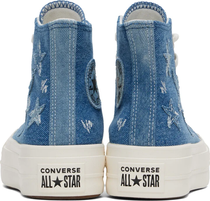 Converse Blue Chuck Taylor All Star Lift Platform Denim High Top Sneakers - Image 2