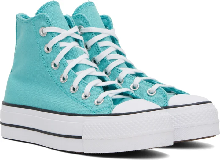 Converse Blue Chuck Taylor All Star Lift Platform Stars Sneakers - Image 4