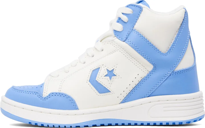 Converse Blue & Off-White Weapon Mid Top Sneakers - Image 3