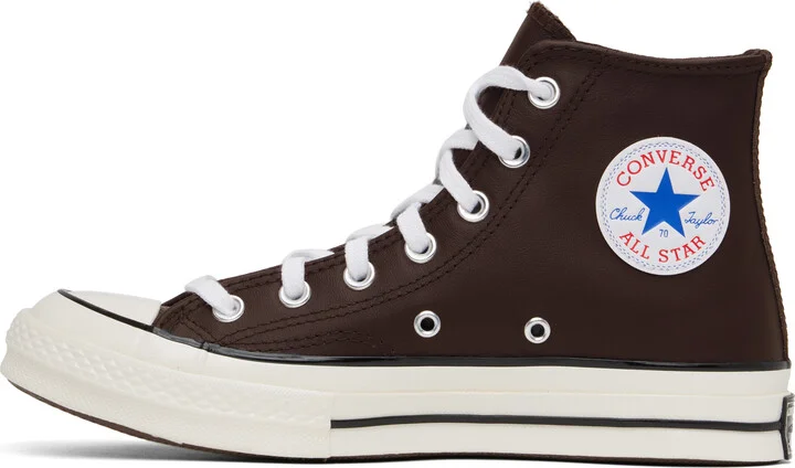 Converse Brown Chuck 70 Heritage Leather High Top Sneakers - Image 3