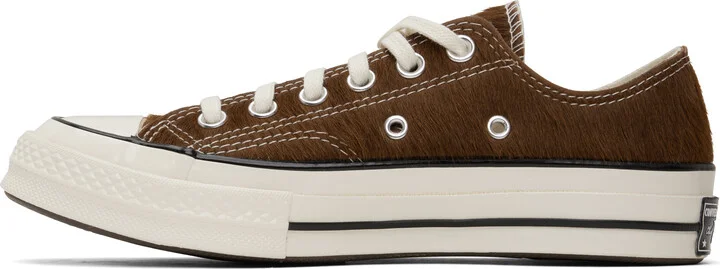Converse Brown Chuck 70 Premium Leather Sneakers - Image 3