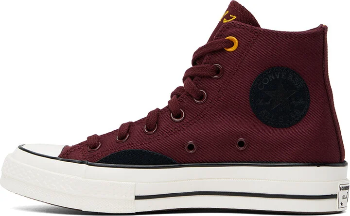Converse Burgundy & Black Chuck 70 Mixed Materials High Top Sneakers - Image 3