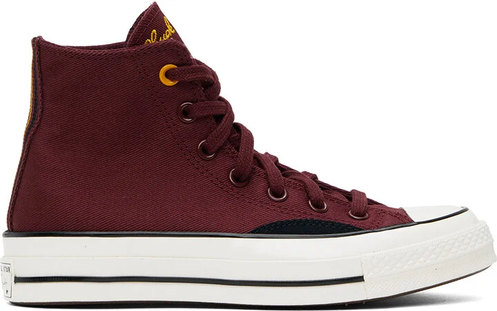 Converse Burgundy & Black Chuck 70 Mixed Materials High Top Sneakers