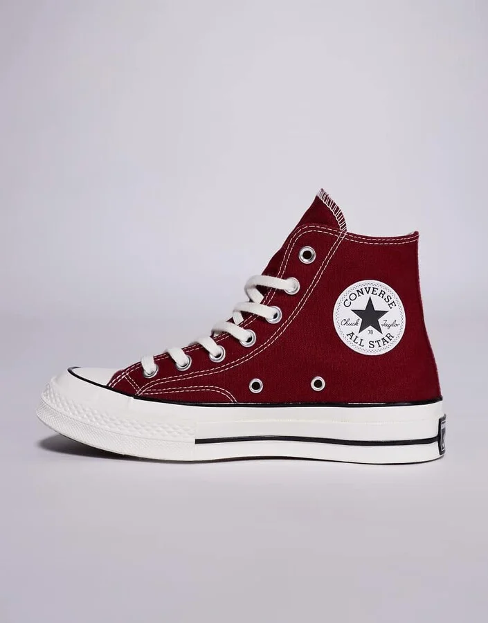 Converse Chuck 70 HI sneakers in burgundy - Image 2
