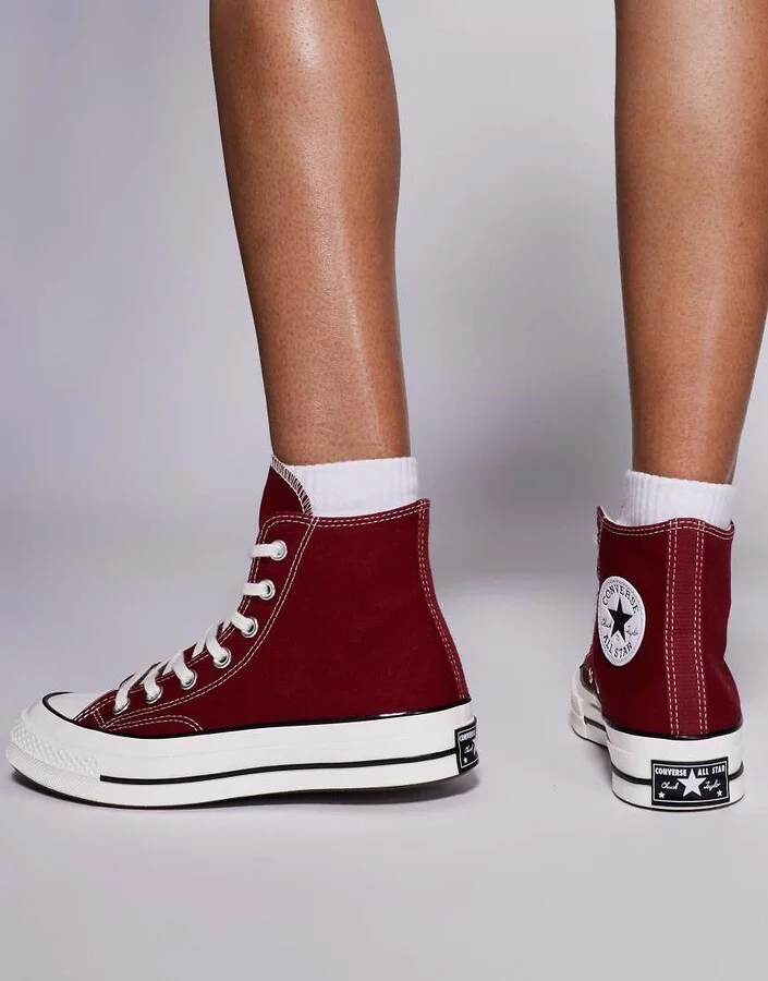 Converse Chuck 70 HI sneakers in burgundy - Image 3