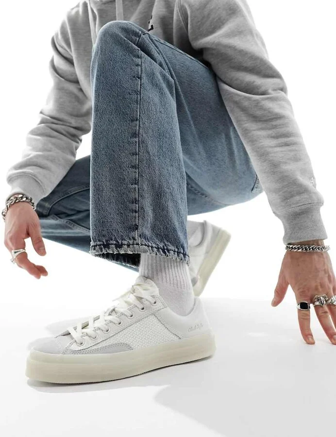 Converse Chuck 70 Marquis mixed materials sneakers in white with gray details