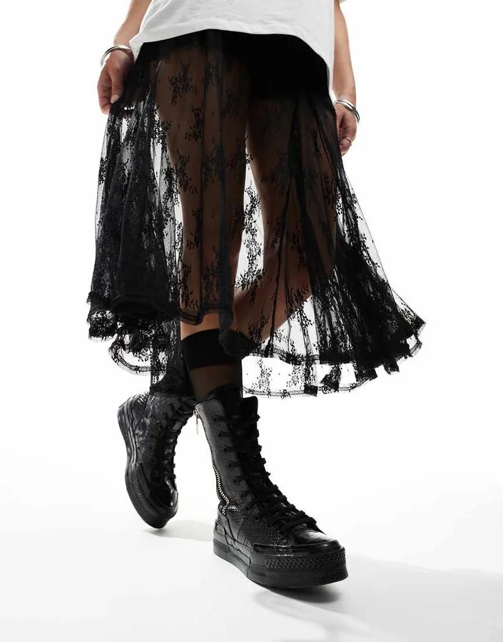 Converse Chuck 70 Plus XHI Leather sneakers in black - Image 4