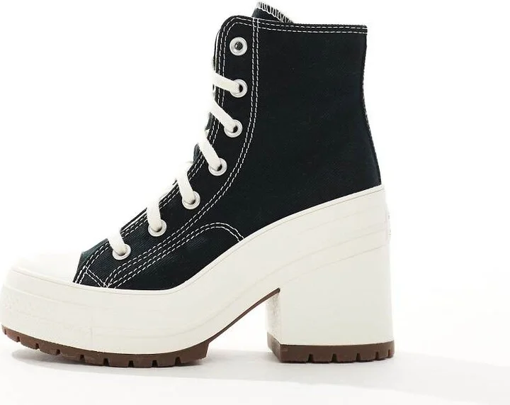 Converse Chuck Taylor 70s Hi Deluxe heeled sneakers in black - Image 2