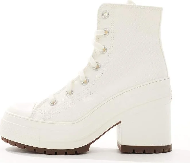 Converse Chuck Taylor 70s Hi Deluxe heeled sneakers in white - Image 2
