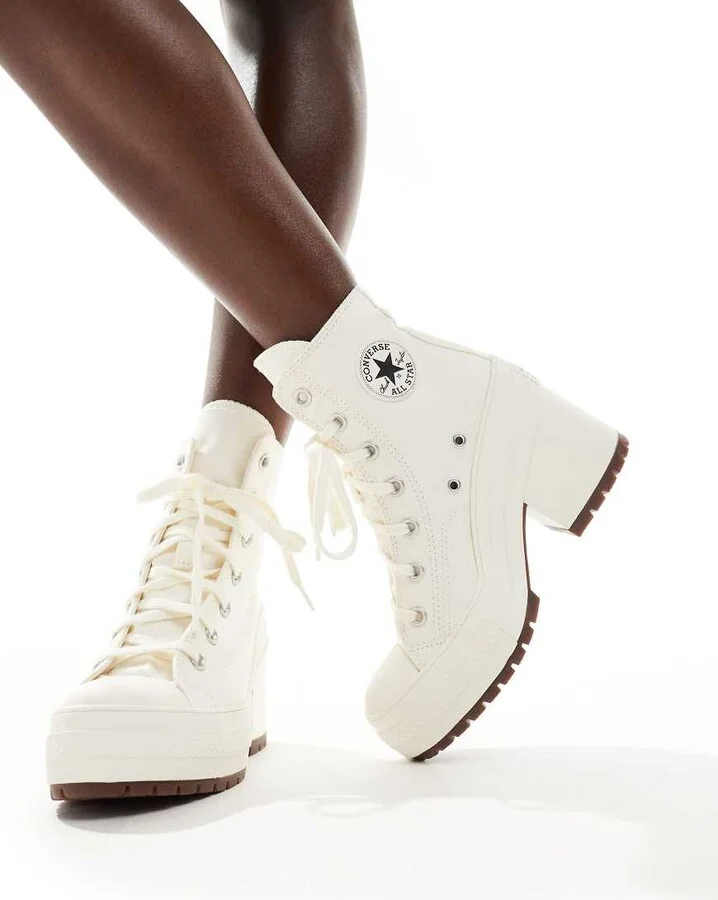Converse Chuck Taylor 70s Hi Deluxe heeled sneakers in white