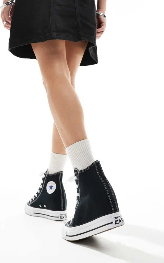 Converse Chuck Taylor All Star Classic Wedge Platform sneaker in black - Image 3
