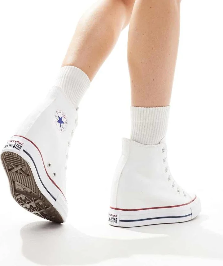 Converse Chuck Taylor All Star Classic Wedge Platform sneaker in white - Image 3