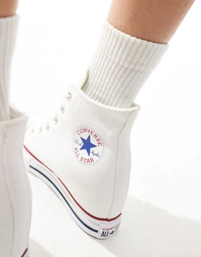 Converse Chuck Taylor All Star Classic Wedge Platform sneaker in white - Image 4