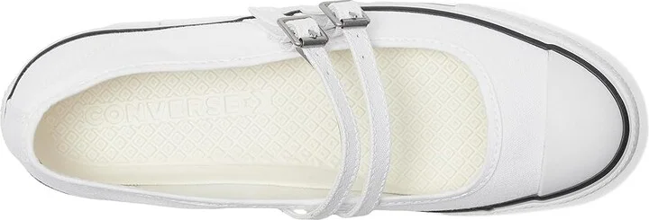 Converse Chuck Taylor All Star Dainty Mary Jane Women's Flat Shoes White/Egret/White : 10 B - Medium, Synthetic/Textile - Image 2
