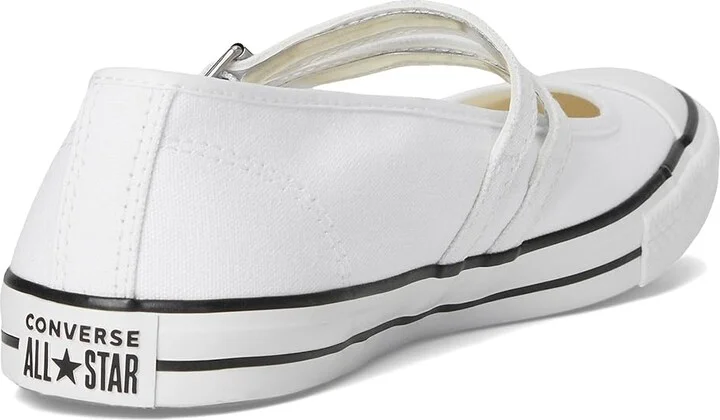 Converse Chuck Taylor All Star Dainty Mary Jane Women's Flat Shoes White/Egret/White : 10 B - Medium, Synthetic/Textile - Image 4