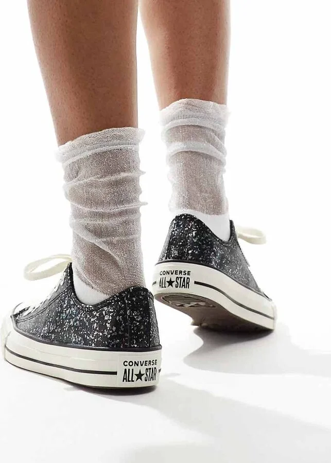 Converse Chuck Taylor All Star Glitter sneaker in black - Image 3