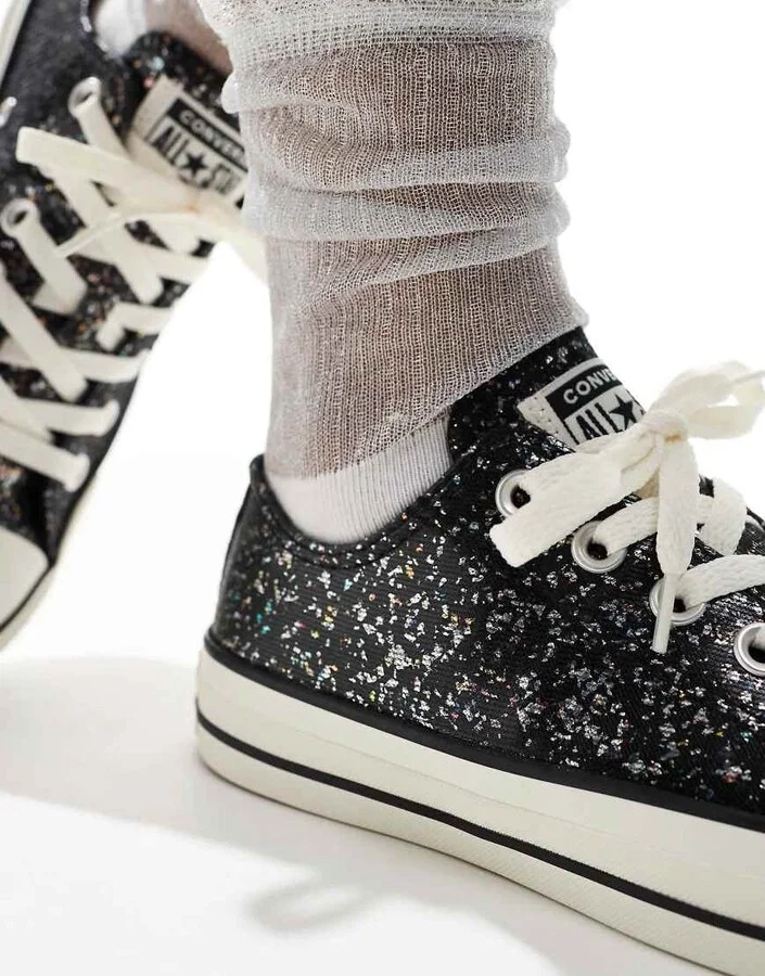 Converse Chuck Taylor All Star Glitter sneaker in black - Image 4
