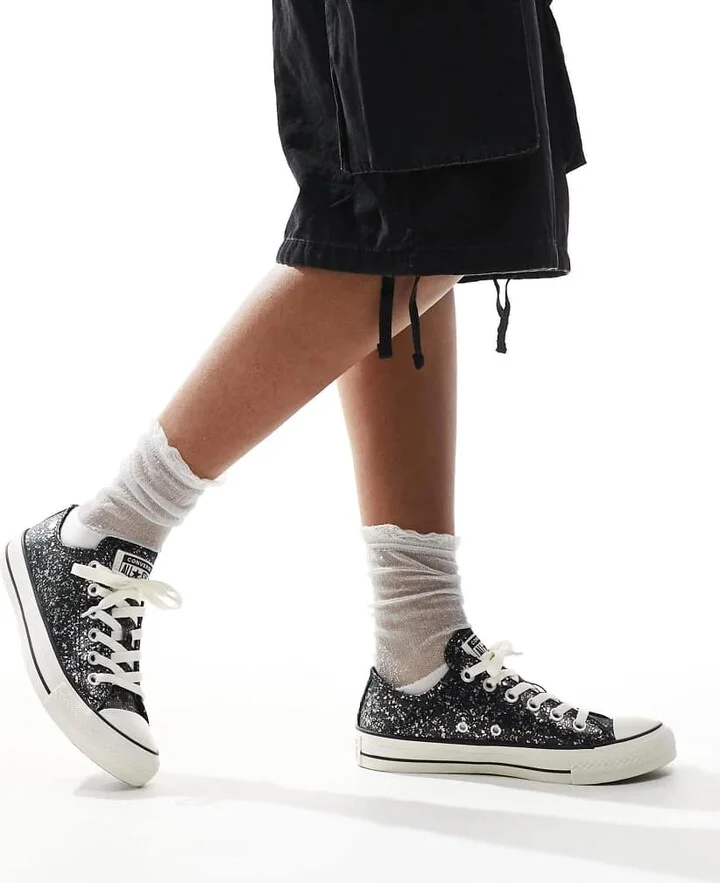 Converse Chuck Taylor All Star Glitter sneaker in black