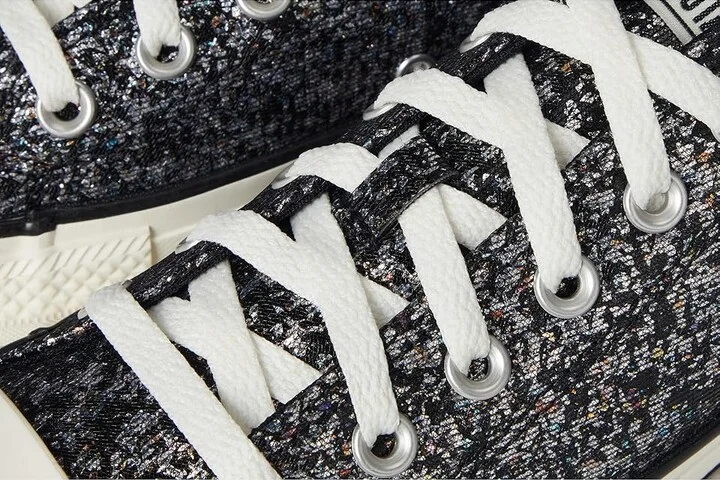 Converse Chuck Taylor All Star Glitter Women's Shoes Black/Egret/Black : 5 B - Medium, Rubber - Image 7