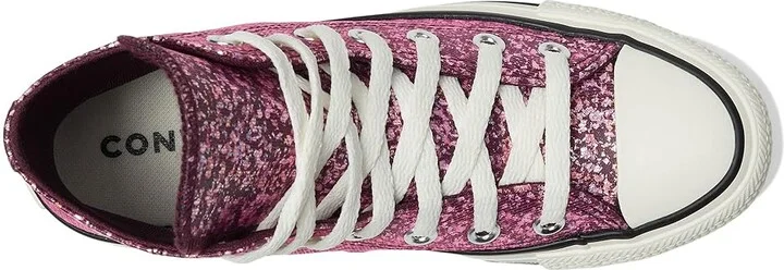 Converse Chuck Taylor All Star Glitter Women's Shoes Orchid Abyss/Egret/Black : 6 B - Medium, Synthetic - Image 2