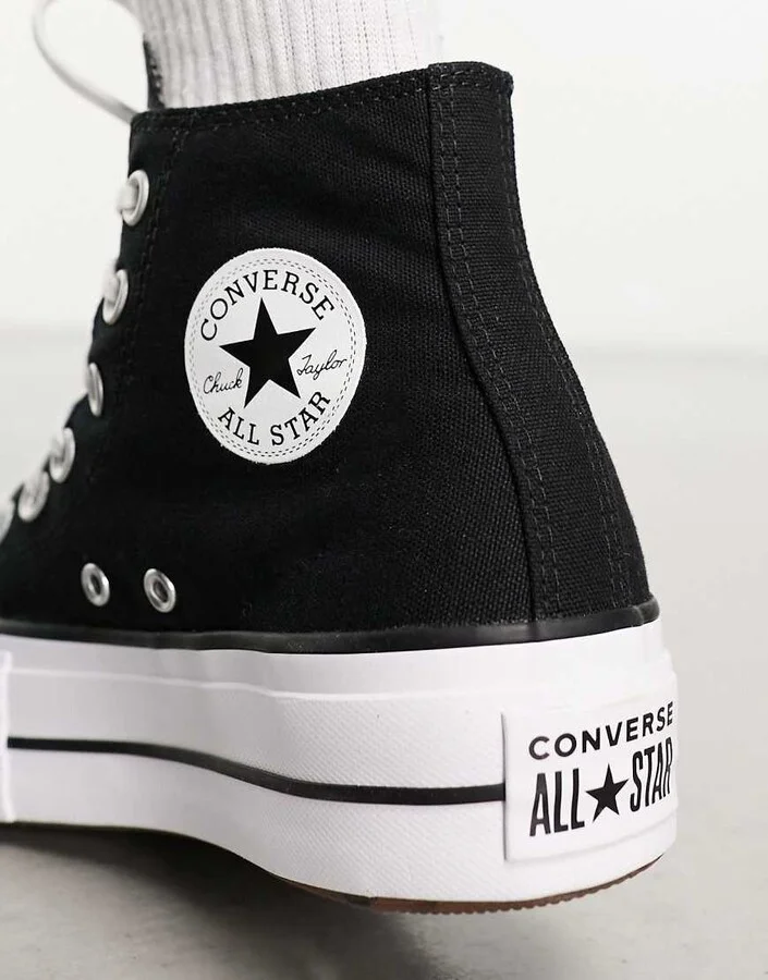 Converse Chuck Taylor All Star Hi Lift canvas platform sneakers in black - Image 3