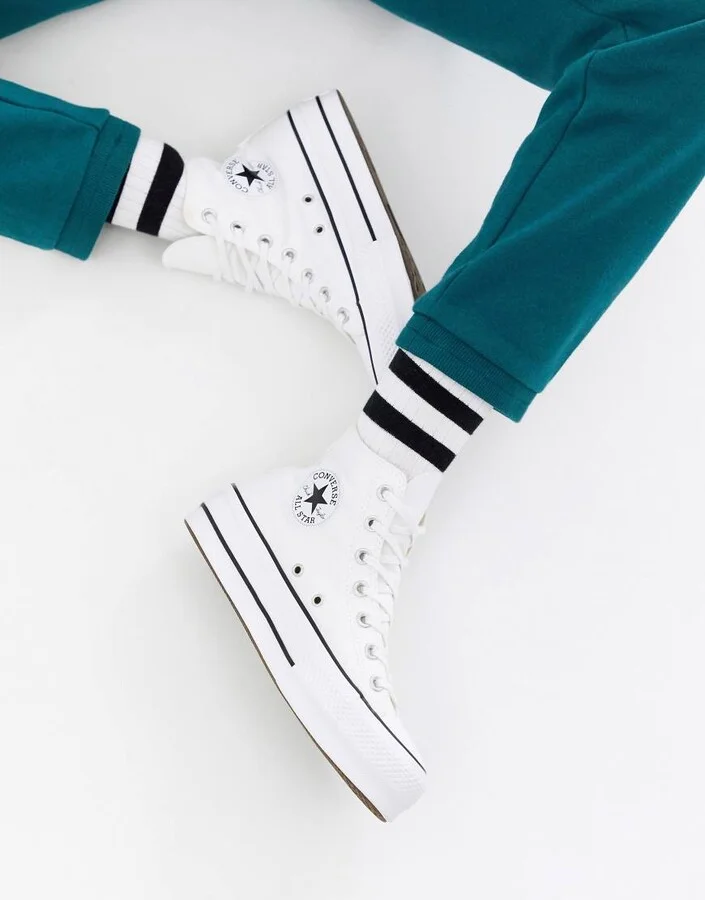 Converse Chuck Taylor All Star Hi Lift platform sneakers in white