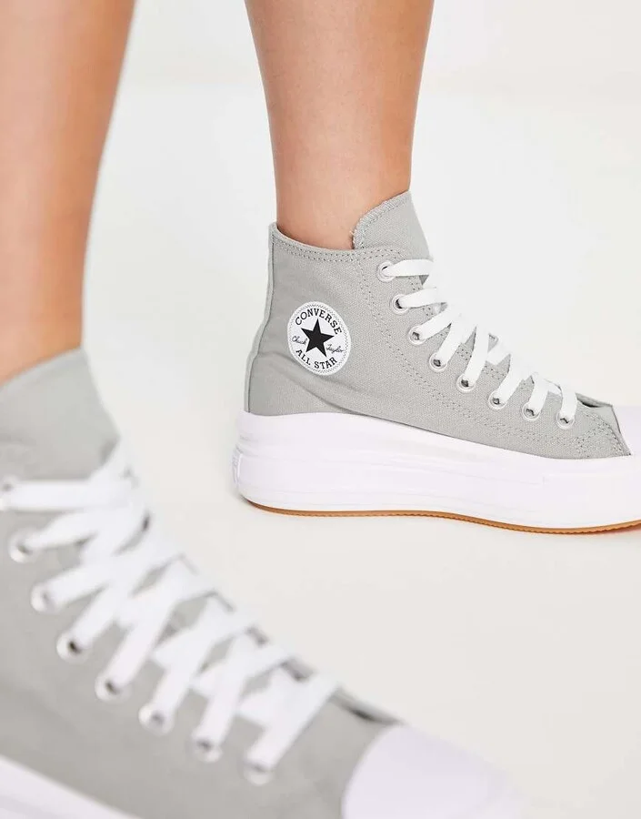 Converse Chuck Taylor All Star Hi Move canvas platform sneakers in slate sage - Image 3