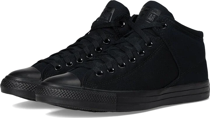 Converse Chuck Taylor All Star High Street Sneaker Lace up casual Shoes Black/Black/Black : Men's 6.5 - Women's 8.5 Medium, Canvas