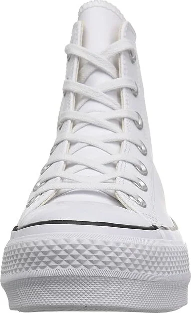 Converse Chuck Taylor All Star High Top Platform Leather Sneaker Women's Lace up casual Shoes White/Black/White : 10 B - Medium - Image 6