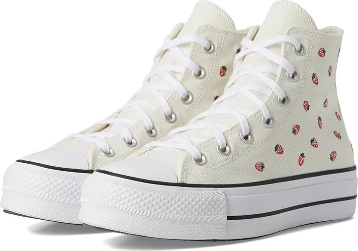 Converse Chuck Taylor All Star High-Top Platform Sneaker Women's Cold Weather Boots Egret/Soft Red/White : 7.5 M, Canvas