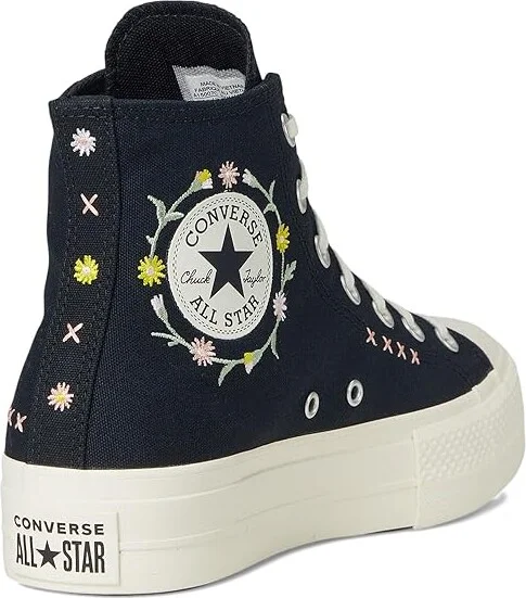 Converse Chuck Taylor All Star High-Top Platform Sneaker Women's Shoes Black/Egret/Flamingo Fade : 5.5 B - Medium, Canvas - Image 4