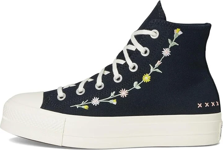 Converse Chuck Taylor All Star High-Top Platform Sneaker Women's Shoes Black/Egret/Flamingo Fade : 5.5 B - Medium, Canvas - Image 6