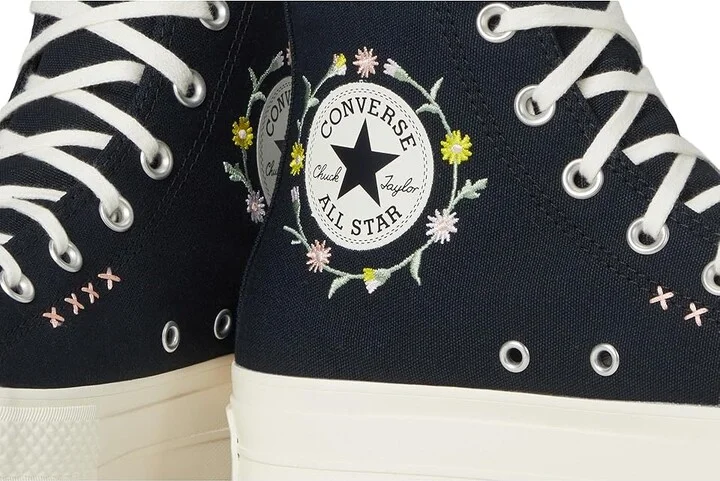 Converse Chuck Taylor All Star High-Top Platform Sneaker Women's Shoes Black/Egret/Flamingo Fade : 5.5 B - Medium, Canvas - Image 7