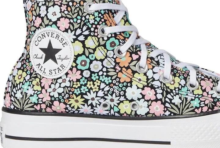 Converse Chuck Taylor All Star High-Top Platform Sneaker Women's Shoes Black/White/Pale Surplus : 5 B - Medium, Canvas - Image 7