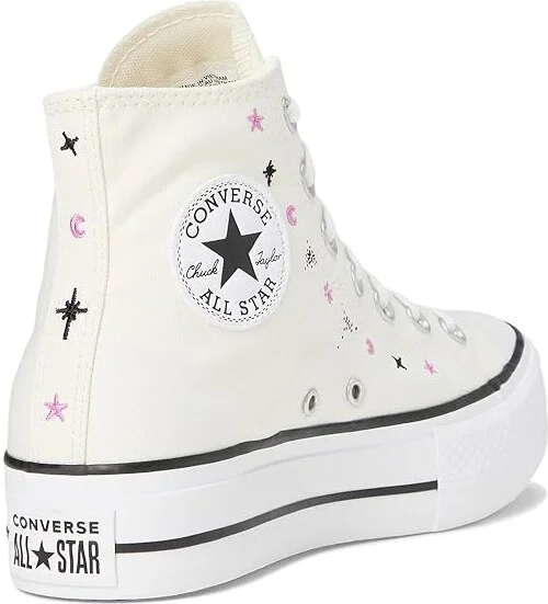 Converse Chuck Taylor All Star High-Top Platform Sneaker Women's Shoes Egret/Black/Cactus Bud : 10.5 B - Medium, Canvas - Image 4