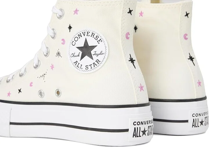 Converse Chuck Taylor All Star High-Top Platform Sneaker Women's Shoes Egret/Black/Cactus Bud : 10.5 B - Medium, Canvas - Image 7