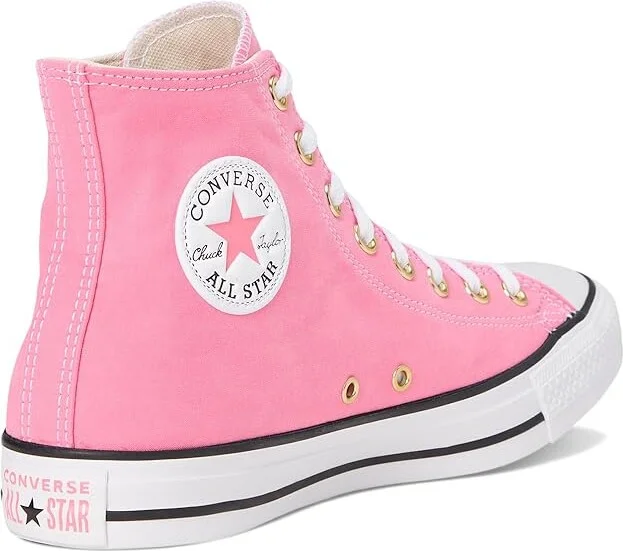 Converse Chuck Taylor All Star High-Top Sneaker Classic Shoes Watermelon Pink/White/Gold : Men's 6 - Women's 8 Medium, Canvas - Image 4