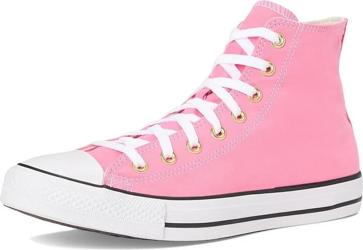Converse Chuck Taylor All Star High-Top Sneaker Classic Shoes Watermelon Pink/White/Gold : Men's 6 - Women's 8 Medium, Canvas - Image 5
