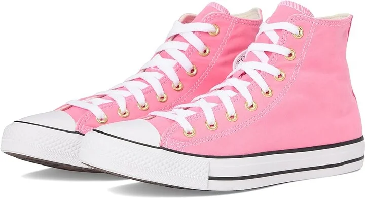 Converse Chuck Taylor All Star High-Top Sneaker Classic Shoes Watermelon Pink/White/Gold : Men's 6 - Women's 8 Medium, Canvas