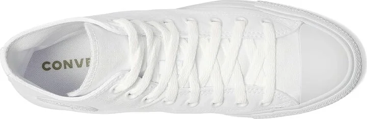Converse Chuck Taylor All Star High-Top Sneaker Classic Shoes White Monochrome : Men's 10 - Women's 12 Medium, Canvas - Image 3