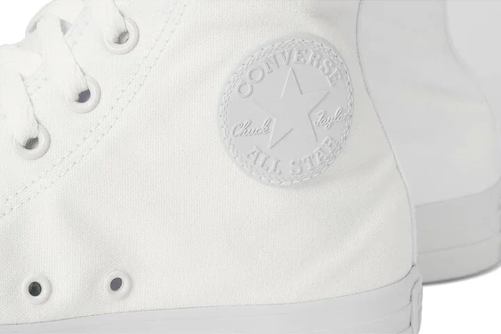 Converse Chuck Taylor All Star High-Top Sneaker Classic Shoes White Monochrome : Men's 10 - Women's 12 Medium, Canvas - Image 8
