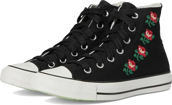 Converse Chuck Taylor All Star High-Top Sneaker Women's Classic Shoes Black/Light Jellyfish Jitter/Surplus Min : 9.5 Medium, Canvas