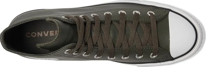 Converse Chuck Taylor All Star Leather High Top Sneaker Athletic Shoes Cave Green/Dark Whiskey/White : Men's 4.5 - Women's 6.5 Medium - Image 2