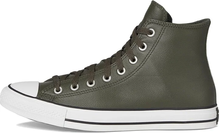 Converse Chuck Taylor All Star Leather High Top Sneaker Athletic Shoes Cave Green/Dark Whiskey/White : Men's 4.5 - Women's 6.5 Medium - Image 6