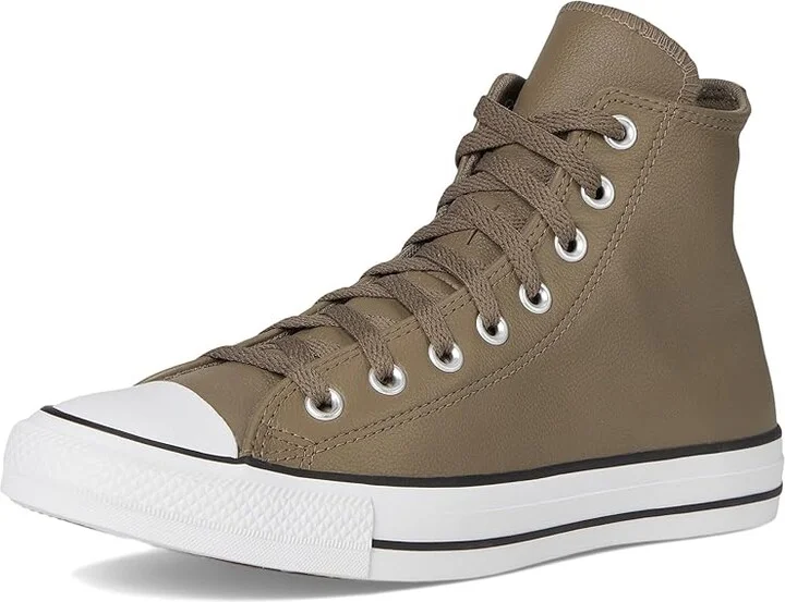 Converse Chuck Taylor All Star Leather High Top Sneaker Athletic Shoes Classic Taupe/Dark Matter : Men's 3 - Women's 5 Medium - Image 5